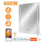 Chauffage miroir infrarouge LM350-Pro 70x80cm 400W avec éclairage, Tuya Smart App