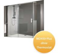 Sundirect MD450-Plus Miroir chauffant infrarouge pour salle de bains 60x85cm avec 450W incl. support mural - anti-buée chauffage par spray chauffage panneau infrarouge WC invités chauffage infrarouge 