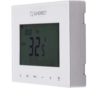 Sundirect PE380 Plus, panneau chauffant infrarouge de 30x120 cm, 380 watts, avec thermostat mural Smart1.0 alimenté par batterie. Peut être installé au mur ou au plafond