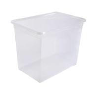 SUNDIS 4229001 Clear Box Boîte Transparent avec Couvercle, Plastique, 70L