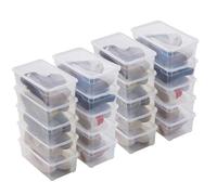 Sundis Clear Box, boîte de rangement plastique avec couvercle 5L, x20 | Superposable et empilable, transparente, idéale pour les petits objets, les chaussures légères
