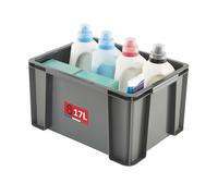 SUNDIS Master Box, bac de rangement 17L en plastique recyclé, robuste et renforcé, parois droites, superposable et combinable, idéal pour l’atelier, le bricolage ou le transport