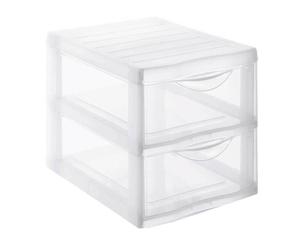 SUNDIS Mini tour de rangement Orgamix A4 GM 2 tiroirs 36,5x26x25,5 cm transparent