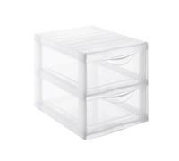 SUNDIS Mini tour de rangement Orgamix A4 GM 2 tiroirs 36,5x26x25,5 cm transparent
