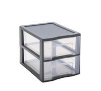 SUNDIS Tag Tower, tour de rangement plastique A4, 2 tiroirs, gris