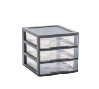SUNDIS Tag Tower, tour de rangement plastique A6, 3 tiroirs, gris