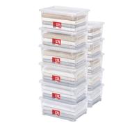 Sundis View Box, boîte de rangement plastique avec couvercle 17L, x11 | Superposable et empilable, transparente, idéale pour ranger les armoires, le bureau, la buanderie, la salle de bain