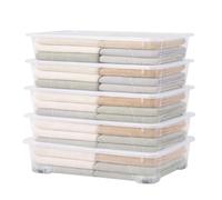 Sundis View Box, boîte de rangement sous le lit avec roues, 50L, x5 | Avec couvercle, en plastique transparent, superposable et empilable, idéale dessous lit, canapé, dressing