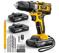 Sundpey Perceuse Visseuse Sans Fil 21V - Visseuse Devisseuse Sans Fil avec 2 Batteries 2,0Ah, Max 45Nm/1500RPM Visseuse Electrique, 2 Vitesses, 18+1 Réglages de Couple, LED, pour Bricolage à Domicile