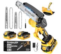 SundpeyPRO 8 & 6 Pouces Mini Tronconneuse a Batterie 8000mAh - 21V Brushless Tronconneuse Electrique sans Fil avec Tension de Chaîne sans Outil et Système D'huile, pour le Jardinage