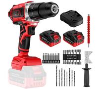SundpeyPRO Brushless Perceuse Visseuse Sans Fil - 21V Perceuse Percussion Sans Fil avec 2 Batteries 4.0Ah, 20+3 Réglages de Couple pour Visseuse-Devisseuse, Mandrin 13mm, 2 Vitesses pour Bricolage