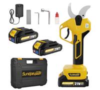 SundpeyPRO Sécateur Électrique Sans Fil, Max 50mm Sécateur de Jardin à batterie avec 2 x 2,0Ah Batteries, Moteur Sans Balais, éCran LCD et éTui, Secateur pour Verger Branches Arbres Arbustes Fruitiers