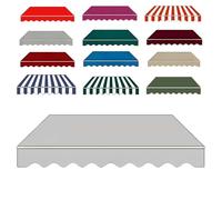 Sune - Tissu de rechange de qualité supérieure pour auvent de patio rétractable 280 g - Housse d'auvent imperméable avec cantonnière - Toile d'extérieur pour cour, terrasse et balcon - Gris clair, 4 x