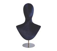 Sunerzenor Tête de Mannequin Servant de Présentoir Décoratif pour Chapeaux et Bijoux, En Tissu et Métal. Support Stable pour Casquettes, Casques Audio et Collier