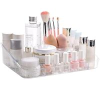 SUNFICON Plateau de maquillage organisateur de cosmétiques vitrine de bureau papeterie support de rangement comptoir boîte de maquillage pour tiroirs de salle de bain, coiffeuses, bureau, acrylique