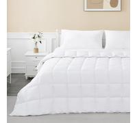 Sunflower Couette 100% Coton pour lit King Size, 300 Fils Toutes Saisons, 8 languettes de Coin, pré-rétrécie, légère et Moelleuse, Blanche