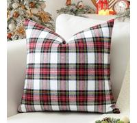 Sungeek 1 pièce Housse de coussin de Noël à carreaux écossais, Plaid Tartan Décoratif Housse de coussin à carreaux Housse de coussin Décorative Housse de coussin pour canapé Chambre à coucher 40 x 40