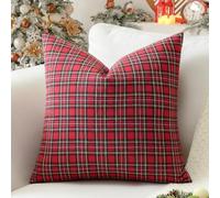 Sung nsemble de 1 Housse de Coussin Décorative de Noël à Motif Tartan Écossais 60 x 60 cm Plaid Doux Carré Plaid Carré pour Canapé, Lit, Ferme, Patio, 24x24 Pouces, Plaid Rouge