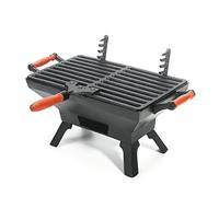Sungmor Barbecue en fonte robuste - Petit réchaud à charbon de bois - 31,5 x 19 cm - Rectangulaire - Idéal pour les barbecues, le camping, les pique-niques, les fêtes
