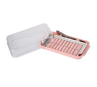 SUNGOOYUE Beurrier Conteneur Compact (Butter grid cutting box (pink | beurre adapté au réfrigérateur avec couvercle transparent, compact, adapté au réfrigérateur en plastique, cuisine