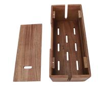 SUNGOOYUE Boîte de Gestion de Câbles en Bois, Organisateur de Cache-Câbles, Boîte de en Bois pour Multiprise avec Motif Grain de 12,6x5,51x5,12 Pouces pour Fils de Télévision