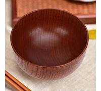 SUNGOOYUE Bol en Bois Design Artisanal (Diamètre de la bouche du bol 10,5 | Bol en bois à bord lisse pour soupe et salade Résistant à la casse Conception artisanale Hauteur 2,6 pouces Bois naturel