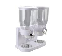 SUNGOOYUE Distributeur de Céréales de Comptoir, Distributeur de Nourriture Sèche à Double Récipient en ABS, Grande capacité de 7 L, Contrôle des Portions Hermétique, Fonctionnement par Torsion pour