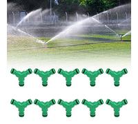 SUNGOOYUE Hose Y Splitter 10 Pack, 2.4 inch Quick Connect | Coupleur en plastique à 3 voies, vanne d\'arrêt antirouille, irrigation à double sortie, adaptateur de ligne d\'égouttement