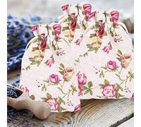 SUNGOOYUE Sacs en Toile de Jute à Cordon Rose, Sacs Cadeaux en Lin, Paquet de 50 Pochettes de Rangement de Bijoux 5,5 X 3,7 Pouces, Fermeture à Cordon pour Fête de Mariage, Cadeaux de Noël et Petits