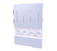 SUNGOOYUE Support d'assaisonnement Mural, Boîte de Rangement de Condiments en ABS avec Bocaux en Verre Transparent, Organisateur de Cuisine Peu Encombrant pour Huile, Vinaigre, Sauce Soja,