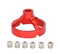 Sunicon - localisateur de trous verticaux 3 en 1, avec 6 bagues de perçage, Guide de foret pour le travail du bois, fixation de gabarit (Red)