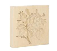 Sunicon Moule à Biscuits en Bois, Moule à Timbre de Presse à Biscuits sculpté Lavable réutilisable à dégagement Facile pour la Cuisson de Cuisine à Domicile (Rose)