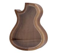 Sunicon Tirelire Guitare, Tirelire en Bois en Forme de Baril de Guitare Boîte de Rangement en Bois créative avec Couvercle Transparent pour Table de Chambre à Coucher