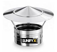 SUNIFY Chapeau Anti-Pluie Inox pour Cheminée et Tuyau de Poêle Ø150 mm | Protège de la Pluie et de la Neige | Inox Anti-Corrosion | Ne Freine pas le Tirage | Bois, Granulés, Gaz, Fioul