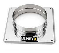 SUNIFY Plaque de Base Inox, Support Chapeau de Cheminée 30x30cm Ø200mm | Tube de Raccordement Intégré | Protège la Souche | Résiste à la Rouille | Pour Capots à Lamelles, Anti-Oiseaux, Rotatifs