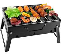 SunJas Barbecue au charbon de bois CA-04 Barbecue de voyage Barbecue de camping 27 x 35 x 19,5 cm Portable Barbecue pliant BBQ Barbecue de valise