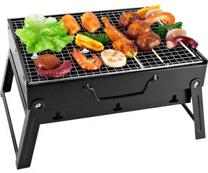 SunJas Barbecue au charbon de bois CA-04 Barbecue de voyage Barbecue de camping 27 x 35 x 19,5 cm Portable Barbecue pliant BBQ Barbecue de valise