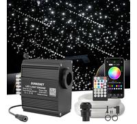 SUNKENET 12W Twinkle&Meteor 2-in-1 RGBW Ciel Etoile Voiture, 650pcs*0.75mm*3m+Shooting Star Light Kit avec Bluetooth/Télécommande, Fibre Optique Lumineuse+Adaptateur+Prise pour Voiture/Maison