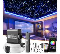 SUNKENET 16W RGBW Fibre Optique Lumineuse Meteor 450pcs LED Bluetooth/Télécommande, Kit Éclairage Ciel Étoile Voiture/Maison