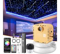 SUNKENET 32W Meteor Twinkle Fibre Optique Lumineuse, 1000pcs*0.75mm*4m Fibre Optique Bluetooth//Télécommande, ciel étoilé voiture +Kit d'éclairage pour étoile filante Pour Voiture/Maison