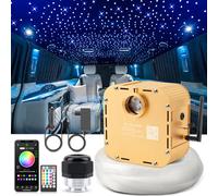 SUNKENET 32W RGBW Twinkle Fibre Optique Lumineuse, 800pcs*0.75mm*4m LED Fibre Optique Bluetooth//Télécommande, Ciel étoilé voiture +Adaptateur+Prise Pour Voiture/Maison/Théâtre
