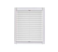 Sunl INES Store plissé fabriqué en Allemagne, lumière du Jour, crêpes Uni Wohn-Guide Klemmfix Rail, 135 x 150, Plastique, Blanc, 135 x 2.3 x 150 cm