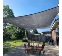 SUNLAX Voile d'ombrage rectangulaire pour extérieur, 3,6 x 4,8 m, Gris foncé (Gris) pour extérieur, Couverture de pergola, Voile d'ombrage Anti-UV