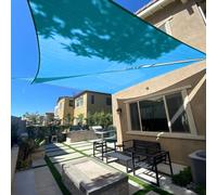 SUNLAX Voile d'ombrage Triangulaire Bleu Turquoise de 4,8 x 4,8 x 4,8 m pour extérieur, Couverture de pergola, Voile d'ombrage Anti-UV