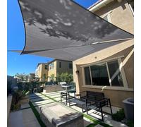 SUNLAX Voile d'ombrage Triangulaire pour extérieur, 4 x 4 x 4 m, Gris foncé (Gris) pour extérieur, pergola, Voile d'ombrage Anti-UV