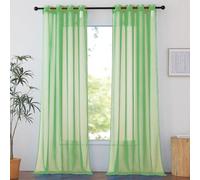 SUNLIMEI Rideau Voilage 60 x 180 cm Bloquer Soleil Anti-UV, Doux et Esthétiques Transparent Rideaux Salon Décoration de Maison pour Fenêtre Porte Cuisine Chambre Enfant, Fruit Vert
