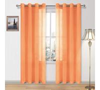 SUNLIMEI Rideau Voilage 60 x 180 cm Demi Transparent, Polyester, Plusieurs Tailles Voilage Fenetre Chambre Décoration de Fenetre pour Fenêtre Porte Cuisine Chambre Enfant, Orange