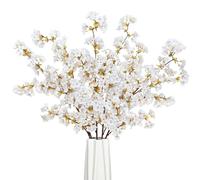 Sunm Boutique Lot de 5 Branches de Cerisier artificielles en Soie, tiges de Cerisier artificielles pour décoration de Mariage, d'intérieur