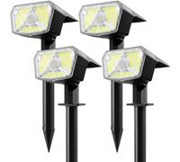 SUNNMO Spot Solaire Exterieur Detecteur de Mouvement, Lot de 4 Lampe Solaire Exterieur Jardin Puissante 104LED 3 Modes, Lumiere Solaire Exterieur Étanche IP65, Eclairage Exterieur Solaire Blanc Froid