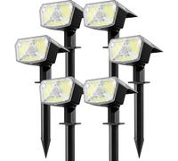 SUNNMO Spot Solaire Exterieur Detecteur de Mouvement, Lot de 6 Lampe Solaire Exterieur Jardin Puissante 104LED 3 Modes, Lumiere Solaire Exterieur Étanche IP65, Eclairage Exterieur Solaire Blanc Froid